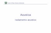 Isolamento acusticoIsolamento acustico · Corso di Fisica Tecnica Ambientale Acustica: isolamento acustico Acustica negli edifici Indice di valutazione del livello di rumore di calpestioIndice