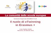 Seminario Regionale ERASMUS PLUS Il ruolo di eTwinning in ... · Macomer - Liceo Galileo Galilei - 25 febbraio 2015 12 eTwinning per Erasmus + è… affidabilità –consente di trovare