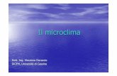 Il microclima - 1... · PDF filenervoso, app. cardiocirc ., app. gastroenterico), caratterizzata da un range di variazione molto ristretto (36.7 ± 0,2 °C). • “shell” o involucro