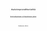 Introduzione al business plan - Area e Settore della Cittadinanza … · 2012-03-05 · Il Business Plan o Piano d’Impresa, ... Sistemi di crescita professionale (valutazione, percorsi