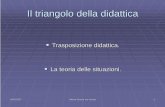 Il triangolo della didattica - IC Spinea 1° · 04/10/2007 Meloni Gianna Irre Veneto 1 Il triangolo della didattica Trasposizione didattica. La teoria delle situazioni.