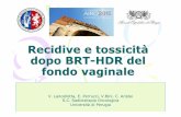 Recidive e tossicità dopo BRT-HDR del fondo vaginale · Recidive e tossicità dopo BRT-HDR del fondo vaginale V. Lancellotta, E. Perrucci, V.Bini, C. Aristei S.C. Radioterapia Oncologica