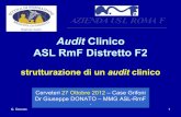 Audit Clinico ASL RmF Distretto F2 - cos.it · (screenings, analisi in gravidanza, etc.) G. Donato ... Criteri di Implementazione di Linee Guida G. Donato. 35 Il Sole 24 Ore Sanità