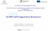ECVET nel Programma Erasmus+ - erasmusplus.it · Accrescere la motivazione alla partecipazione di occasioni di formazione e aggiornamento ... può essere specifico per un progetto