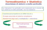 descrizione di sistemi a molte particelle - SRF Group Site · La termodinamica statistica contiene la tendenza a realizzare contemporaneamente la massima entropia e la minima energia.