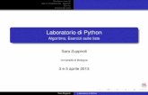 Laboratorio di Python - DISIzuppirol/lez5.pdf · Correzione esercizi Fase di Progettazione - Algoritmi Esercizi Esercizi per casa Come calcolare tutte le C R k? In deﬁnitiva devo