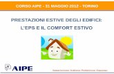 CORSO AIPE - 31 MAGGIO 2012 - TORINO · - metodo UNI/TS 11300-1 Metodo basato su parametri qualitativi - Norma di riferimento: UNI EN ISO 13786 Metodo alternativo per edifici esistenti
