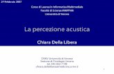 Chiara Della Libera - Home Page-Dip.Informatica ... · • La risoluzione temporale delle informazioni visive può essere migliorata o degradata dai suoni, a seconda delle relazioni