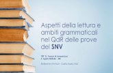 Aspetti della lettura e ambiti grammaticali nel QdR delle ... · PRESUPPOSTI TEORICI E OBIETTIVI DELLE PROVE DI ITALIANO La padronanza linguistica, una delle competenze di base che