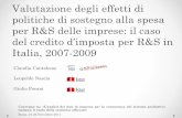 Valutazione degli effetti di politiche di sostegno alla ... · Cerulli – Potì (2008), “The differential impact of ... telematicamente all’Agenzia delle Entrate un modello per