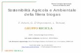 Mostra Convegno Agroenergia Tortona 13 febbraio, 2014 ...agrinordenergia.it/images/biogas-pdf/sostenibilita-della-filiera... · GRUPPO RICICLA DiSAA - Università degli Studi di Milano