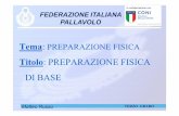 Titolo: PREPARAZIONE FISICA DIDIBASE BASE Tecnico... · federazione italiana pallavolo •periodo dipreparazione ( sviluppo della forma sportiva ) articolazione dei cicli annuali