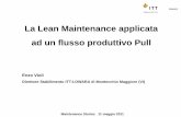 La Lean Maintenance applicata ad un flusso produttivo Pull · KPI manutenzione Metodologie di lavoro ... La definizione di uno standard di richiesta di intervento di manutenzione