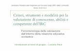 Criteri, strumenti e modalità per la valutazione di ... · Seminario Residenziale Regionale per formatori degli IdRC della Lombardia Bienno 26-06-2013. Presupposti insegnamento ...