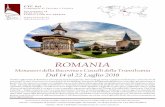 ROMANIA - assoctc.it · ROMANIA Monasteri della ... questo tour che ci porterà a contatto con un popolo ancora molto legato alla propria fede e profondamente avvinto alle tradizioni