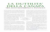 La Duttilit. della Canapa - kenaf-fiber.com · In Italia la questione procede ancora piuttosto in ... archeologico e di storia dell'economia, la canapa, ... fin Clalla seconda metà