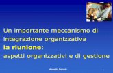 Un importante meccanismo di integrazione organizzativa · ... accurata gestione del gruppo) ... Sistemazione ottimale della stanza della riunione per garantire che il gruppo sia ...