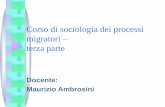 Corso di sociologia dei processi migratori terza parte - sites.unimi.it · Cap.8. Quattro fasi delle politiche di regolazione in Europa (Hammar) 1) Grandi migrazioni transoceaniche