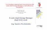 Il ruolo degli Energy Manager degli Enti Locali Ing ... · Sandro Picchiolutto Partecipazione come raccordo fra distributori e cittadini. Sebbene sia il caso meno probabile, alcuni