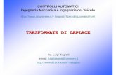 TRASFORMATE DI LAPLACE - WEB · Luigi Biagiotti Controlli Automatici Trasformate di Laplace -- 2 Trasformate di Laplace • Gli esempi visti di sistemi dinamici hanno mostrato che