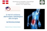 Il mal di schiena: dall'esame radiologico alla terapia ... · EZIOPATOGENESI - CLASSIFICAZIONE ... Impegno delle fissurazioni da parte ... URGENZE Neurodeficitaria CHIRURGICHE grado