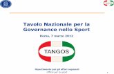 Tavolo Nazionale per la Governance nello Sport · Roma, 7 marzo 2012. Ufficio per lo sport 2 Contenuti della presentazione ... Area 3 - Sport, salute e antidoping ... di età della