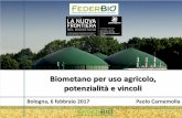 Biometano per uso agricolo, potenzialità e vincoli · è responsabile del 12% delle emissioni di gas serra! ... biocarburanti e bioplastiche e dall’altro favorisce lo ... proteine