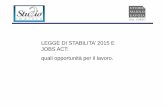 LEGGE DI STABILITAâ€™ 2015 E JOBS ACT: quali opportunit  per ... n. 190 23 dicembre 2014 TFR in busta