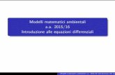 Modelli matematici ambientali a.a. 2015/16 Introduzione ...pages.di.unipi.it/mastroeni/mod/Equazioni_differenziali2016.pdf · Modelli matematici ambientali a.a. 2015/16 Introduzione