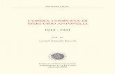 Lâ€™OPERA COMPLETA DI MERCURIO ANTONELLI 1914 - 1941 .Manoscritto di Mercurio Antonelli . PRESENTAZIONE