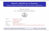 Metodi e Modelli per le Decisioni - homes.di.unimi.it .Metodi e Modelli per le Decisioni Corso di