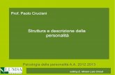 Struttura e descrizione della personalità - lumsa.it · Psicologia della personalità A.A. 2012 2013 Prof. Paolo Cruciani Struttura e descrizione della ... Il passato è molto importante: