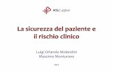 Luigi Orlando Molendini Massimo Monturano · Raccomandazione per prevenire la ritenzione di garze, strumenti o altro materiale all’interno del sito chirurgico ... Prevenzione degli