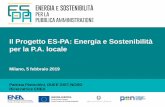 Il Progetto ES-PA: Energia e Sostenibilità per la P.A. locale · rinnovabili sul territorio della Città Metropolitana di Milano. Risultati: studio dei problemi di qualità dell’aria