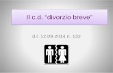 IL c.d. “divorzio breve” - Home: Università Ca' Foscari Venezia · 2014-10-30 · la definizione dell'arretrato in materia di processo civile ” , ... Modifica al regime della