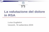 La valutazione del dolore in RSA - grg-bs.it · La valutazione del dolore in RSA Luisa Guglielmi Venerdì, 16 settembre 2005. ... Stima del dolore del paziente al massimo livello
