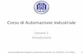 Corso di Automazione industriale - cal.unibg.itcal.unibg.it/wp-content/uploads/automaz_industriale/Lezione_01... · Università degli Studi di Bergamo, Automazione Industriale, A.A.