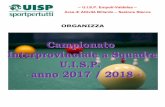 ORGANIZZA - uisp.it 2017-2018/Campionato... · 5^ Partita – STAFFETTA Specialità 5 birilli Italiana => giocano tutti e 4 i giocatori con frazioni di gioco di 50 p.ti e ordine di
