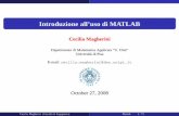 Introduzione all'uso di MATLAB - users.dma.unipi.itusers.dma.unipi.it/~a005116/Matlab/matlab.pdf · Introduzione Informazioni generali Matlab è un sistema interattivo che consente,
