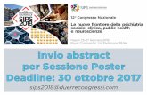 Invio abstract per Sessione Poster Deadline: 30 ottobre 2017 for Abstract e... · SIPSSocietà Italiana di Psichiatria Sociale Affiliated to the World Association of Social Psychiatry