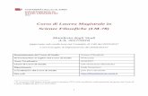 Corso di Laurea Magistrale in Scienze Filosofiche (LM-78)filosofiaestoria.unical.it/wp/wp-content/uploads/2017/07/SCIENZE_F... · I Teoria e storia della storiografia filosofica M-FIL/06