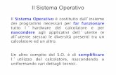Il Sistema Operativo - dmi.unipg.it · • D. Sciuto, G. Buonanno, L. Mari: “Introduzione ai sistemi informatici” 3/ed, Mc Graw Hill, 2005 • Peter Norton. “Inside PC”, Jackson