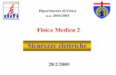 Dipartimento di Fisica a.a. 2004/2005 - ge.infn.itsquarcia/DIDATTICA/FM2/03_Sicurezze_elett... · su 4 fili (3 fasi con d.d.p. tra loro di 380 V con 220 V tra due fili) e un neutro
