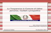 La Trasparenza in Comune di Udine: percorso, risultati e prospettive · * Organismo Indipendente di Valutazione (OIV) * Commissione per la Valutazione, l'Integrità e la Trasparenza