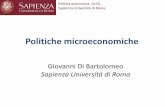 Giovanni Di Bartolomeo Sapienza Università di Romadibartolomeo.comunite.it/courses/poleco/slides/04_PE_politiche... · •Mercati non concorrenziali –Politiche per la concorrenza