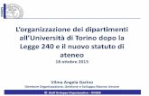 L’organizzazione dei dipartimenti all’Università di Torino ... · Dimensionamento Unito GES Il personale e il bilancio ... La struttura organizzativa del Dipartimento, prima