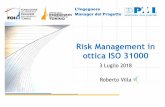 Risk Management in ottica ISO 31000 · guardare al tutto, alla sintesi!6 L’Ingegnere Manager del Progetto analitico ... Il cigno nero - Giovenale (Nassim Taleb)!45 L’Ingegnere