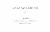 Radiazione e Materia -2- - Dip Matematica e Fisica fileRadiazione e Materia-2-L. Martina Dipartimento di Fisica - Università del Salento e Sezione INFN - Lecce. ... Diffrazione A.J.