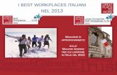 I BEST WORKPLACES ITALIANI NEL 2013 - arketipomagazine.it · fa parte e la qualità dei rapporti con i colleghi. Queste tre relazioni si sviluppano in 5 dimensioni: Credibilità,