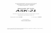 Manuale di Volo ASK-21 - Aero Club di Rieti · IV.5 Volo libero 25 . IV.6 Volo lento e caduta d’ala 25 . IV.7 Volo ad alta velocità 26 . IV.8 Volo in ... manuale di volo . b. Equipaggiamento